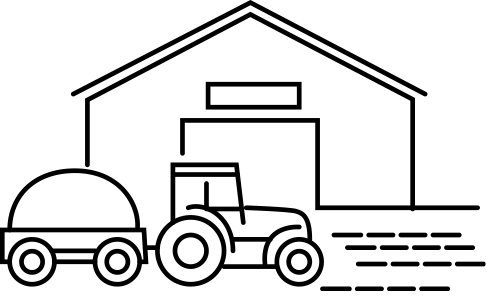 icono alfalfa deshidratada tractor nave forrajes